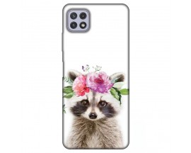 Husa Silicon Soft Upzz Print, Compatibila Cu Samsung Galaxy A22 5G, Cute Raccoon
