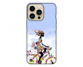 Husa Silicon Soft Upzz Print, Compatibila Cu iPhone 13 Pro Max, Flower Bicycle