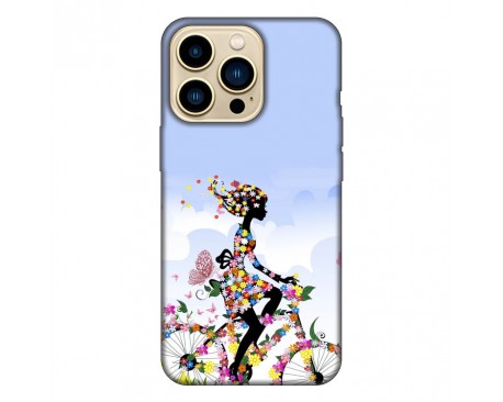 Husa Silicon Soft Upzz Print, Compatibila Cu iPhone 13 Pro Max, Flower Bicycle