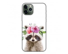 Husa Silicon Soft Upzz Print, Compatibila Cu iPhone 12 Pro, Cute Raccoon