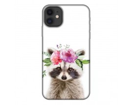 Husa Silicon Soft Upzz Print, Compatibila Cu iPhone 12 Mini, Cute Raccoon