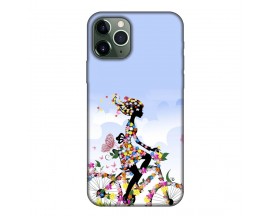 Husa Silicon Soft Upzz Print, Compatibila Cu iPhone 11 Pro Max, Flower Bicycle