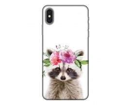 Husa Silicon Soft Upzz Print, Compatibila Cu iPhone Xs Max, Cute Raccoon