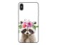 Husa Silicon Soft Upzz Print, Compatibila Cu iPhone X / Xs, Cute Raccoon