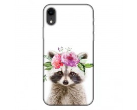 Husa Silicon Soft Upzz Print, Compatibila Cu iPhone Xr, Cute Raccoon