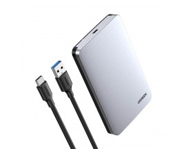 Rack Extern Ugreen CM300, Compatibil HDD Si SSD SATA, Include Cablu USB la Type C, Gri