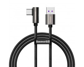 Cablu Date Incarcare Gaming Baseus Legend Elbow, Impletit, USB la USB Type C, 66W, Lungime 1M, Negru - CATCS-B01