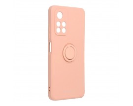 Husa Spate Roar Amber Compatibila Cu Xiaomi Poco M4 Pro 5G, Inel Metalic Pe Spate, Roz