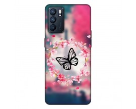 Husa Silicon Soft Upzz Print, Compatibila Cu Oppo Reno 6 5G, Butterfly