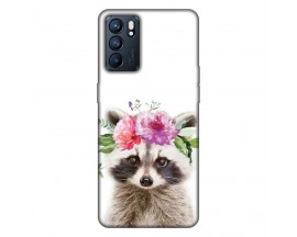 Husa Silicon Soft Upzz Print, Compatibila Cu Oppo Reno 6 5G, Cute Raccoon