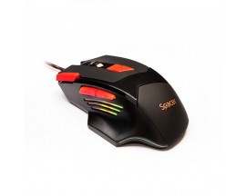 Mouse Gaming Spacer, Optic, Rezolutie Selectabila, 7 Moduri Iluminare LED RGB, 2400 DPI, Negru - SP-GM-02