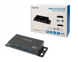 HUB USB 3.0 extern Logilink, 4 USB, alimentare 3.5A, negru -  UA0149