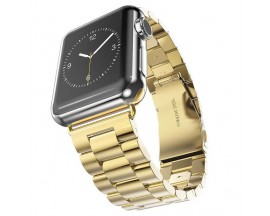Curea Ceas Upzz Techsuit W036, Compatibila Cu Apple Watch 1 / 2 / 3 / 4 / 5 / 6 / 7 / SE - 38/41mm, Metalic, Gold