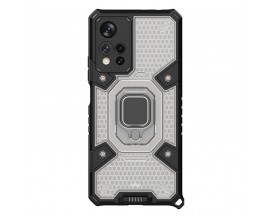 Husa Spate Upzz Techsuit Honeycomb Armor, Cu Inel Metalic, Compatibila Cu Xiaomi Redmi Note 11 Pro Plus 5g, Negru