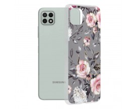 Husa Silicon UPzz Tech Marble Series, Compatibila Cu Samsung Galaxy A22 5G, Bloom of Ruth Gray