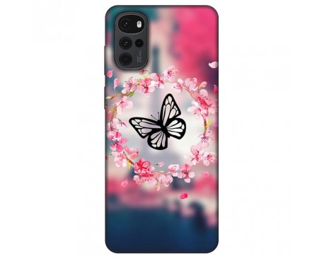 Husa Silicon Soft Upzz Print, Compatibila Cu Motorola Moto G22, Butterfly