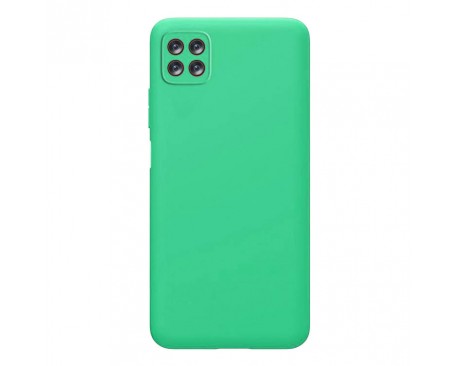 Husa Premium Upzz No Logo Soft Silicon, Compatibila Cu Samsung Galaxy A22 5G, Interior Alcantara, Verde Deschis