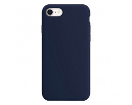 Husa Premium Upzz No Logo Soft Silicon, Compatibila Cu iPhone 8, Interior Alcantara, Albastru Inchis