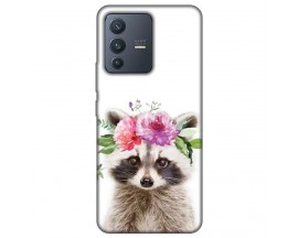 Husa Silicon Soft Upzz Print, Compatibila Cu Vivo V23 5g, Cute Raccoon