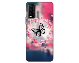 Husa Silicon Soft Upzz Print, Compatibila Cu Vivo Y20s, Butterfly