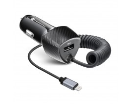 Incarcator Auto Forcell Carbon 38W, USB QC 3.0 18W + cablu Lightning 8-pin PD20W CC50-1AL