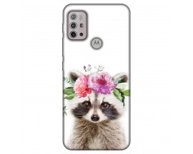 Husa Silicon Soft Upzz Print, Compatibila Cu Motorola Moto G10, Cute Raccoon