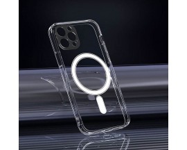 Husa Spate Upzz Hybrid MagSafe, Compatibila Cu iPhone 12 Pro Max, Protectie La Camere, Transparent