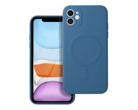 Husa Spate Upzz Magsafe Compatibila Cu iPhone 11, Microfibra La Interior, Albastru