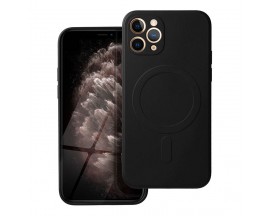 Husa Spate Upzz Magsafe Compatibila Cu iPhone 11 Pro Max, Microfibra La Interior, Negru