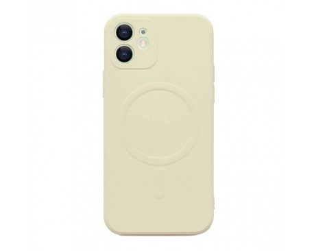 Husa Spate Upzz MagSafe Compatibila Cu iPhone 13, Microfibra La Interior, Compatibila Cu MagSafe, Crem