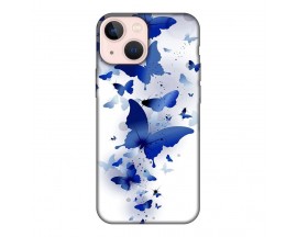 Husa Silicon Soft Upzz Print, Compatibila Cu iPhone 14, Blue Butterflies