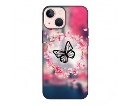 Husa Silicon Soft Upzz Print, Compatibila Cu iPhone 14, Butterfly