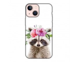 Husa Silicon Soft Upzz Print, Compatibila Cu iPhone 14, Cute Raccoon
