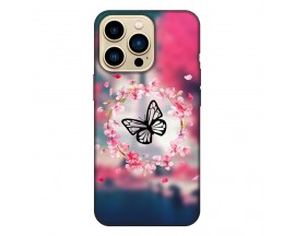 Husa Silicon Soft Upzz Print, Compatibila Cu iPhone 14 Pro, Butterfly