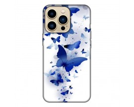 Husa Silicon Soft Upzz Print, Compatibila Cu iPhone 14 Pro Max, Blue Butterflies