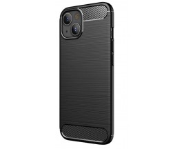 Husa Spate Upzz Carbon Pro, Compatibila Cu iPhone 14, Silicon, Negru