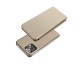 Husa Flip Carte Upzz Magnet Lux Compatibila Cu iPhone 14 Pro Max, Piele Ecologica, Gold