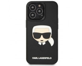 Husa Spate Karl Lagerfeld Compatibila Cu iPhone 14 Pro, Rubber Karl Head, Negru - 9086466