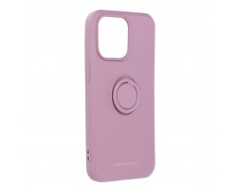Husa Spate Roar Amber Compatibila Cu iPhone 14 Plus, Inel Metalic Pe Spate, Violet