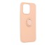 Husa Spate Roar Amber Compatibila Cu iPhone 14 Pro Max, Inel Metalic Pe Spate, Roz