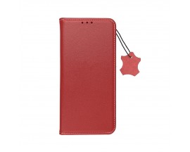 Husa Tip Carte Forcell Smart Pro, Compatibila Cu iPhone 14, Piele Naturala, Burgundy