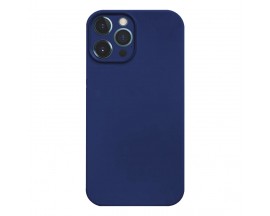 Husa Premium Upzz No Logo Soft Silicon, Compatibila Cu iPhone 13 Pro, Interior Alcantara, Albastru Inchis