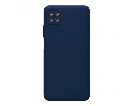 Husa Premium Upzz No Logo Soft Silicon, Compatibila Cu Samsung Galaxy A22 5G, Interior Alcantara, Albastru Inchis