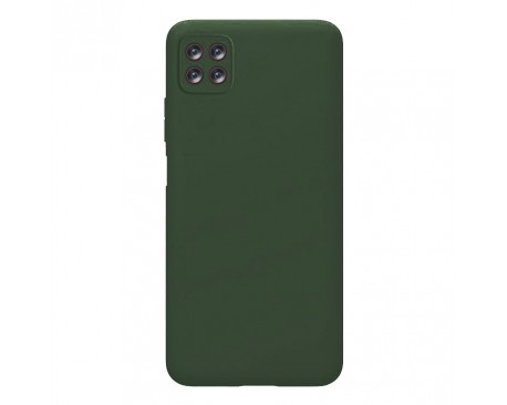 Husa Premium Upzz No Logo Soft Silicon, Compatibila Cu Samsung Galaxy A22 5G, Interior Alcantara, Verde Inchis