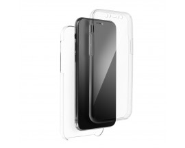 Husa Upzz 360 Compatibila Cu iPhone 14 Plus, Protectie Completa, Policarbonat Si Silicon, Transparenta