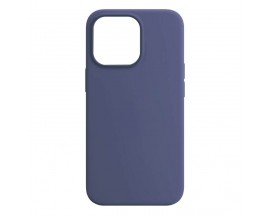Husa Premium Upzz No Logo Soft Silicon, Compatibila Cu iPhone 14 Pro, Interior Alcantara, Albastru Inchis