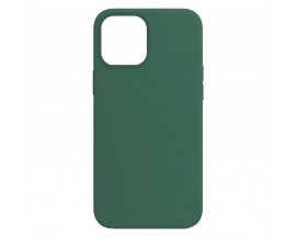 Husa Premium Upzz No Logo Soft Silicon, Compatibila Cu iPhone 14 Plus, Interior Alcantara, Verde Inchis