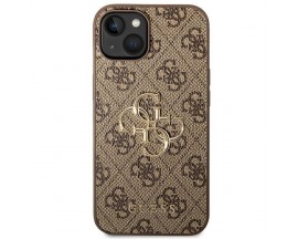 Husa Spate Guess Compatibila Cu iPhone 14 Plus, Metal Gold Logo, Maro - 9066291