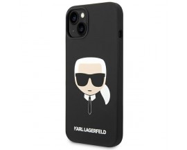 Husa Spate Karl Lagerfeld Compatibila Cu iPhone 14, Silicone Karl Head, Negru - 9085407