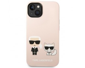 Husa Spate Karl Lagerfeld Compatibila Cu iPhone 14 Plus, Silicone Karl Choupette Magsafe, Roz - 9078126